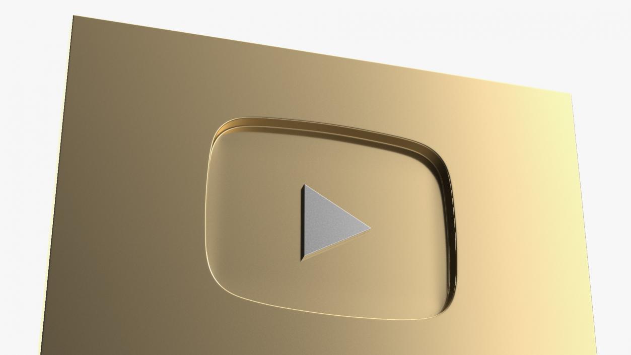 3D Golden Youtube Button