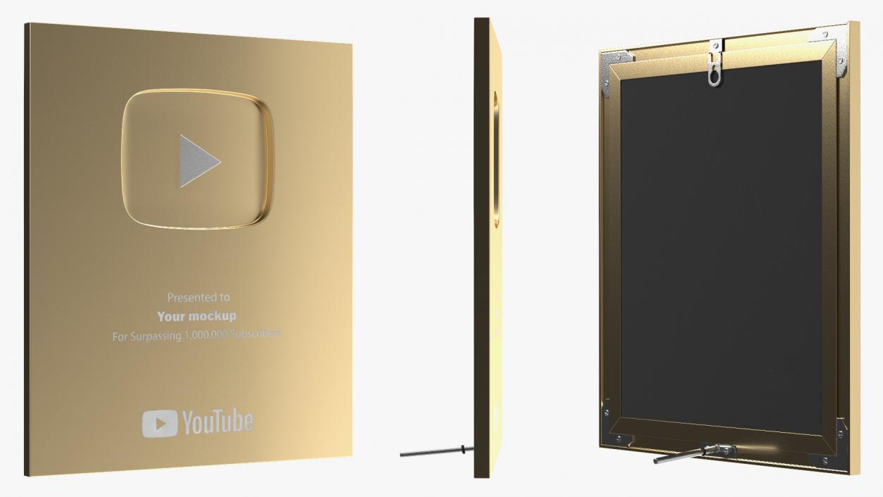 3D Golden Youtube Button