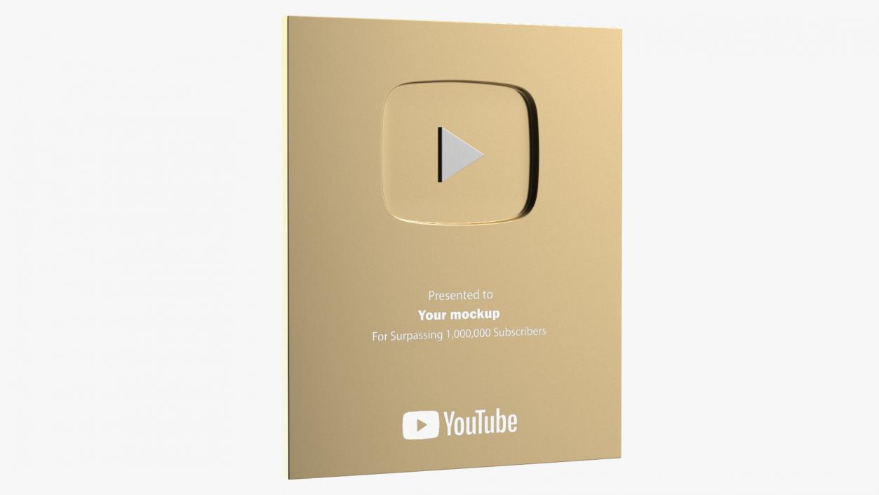 3D Golden Youtube Button