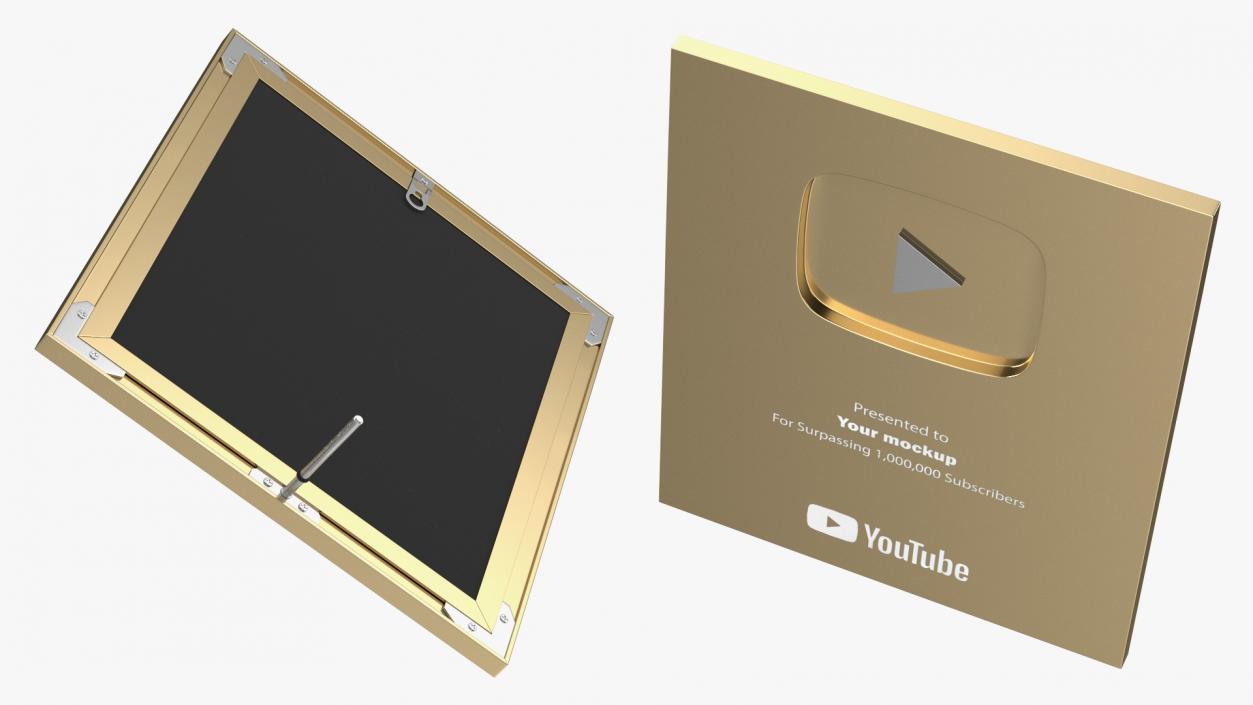 3D Golden Youtube Button