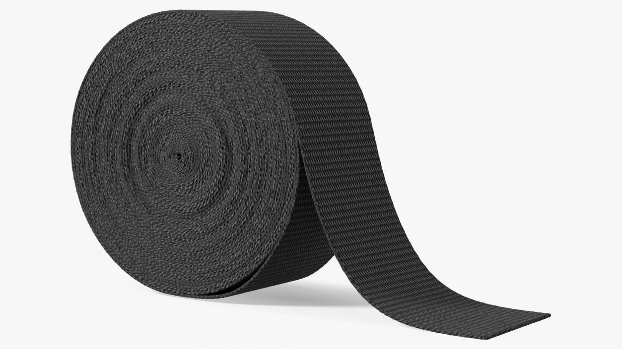 Webbing Belt Strap Roll Black 3D model