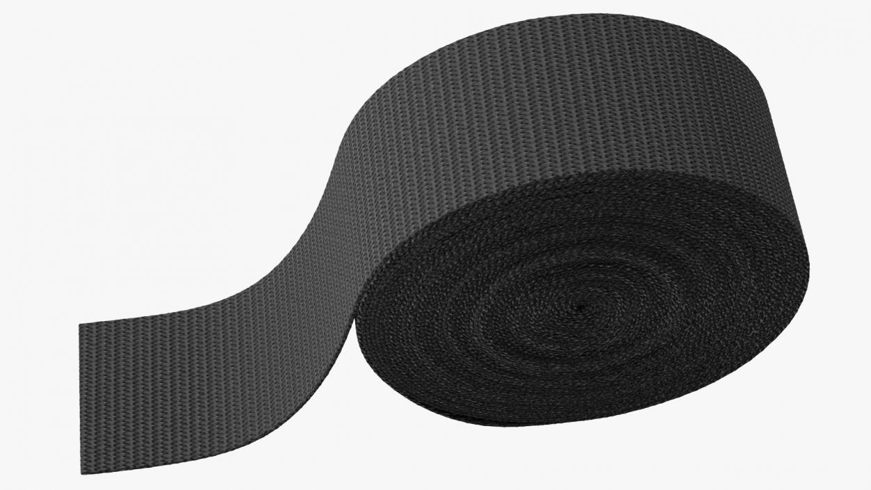 Webbing Belt Strap Roll Black 3D model