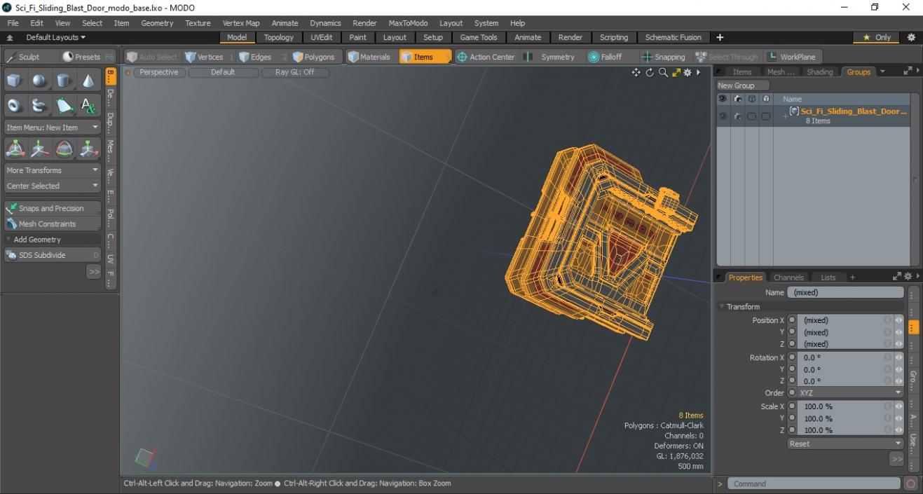 3D model Sci Fi Sliding Blast Door