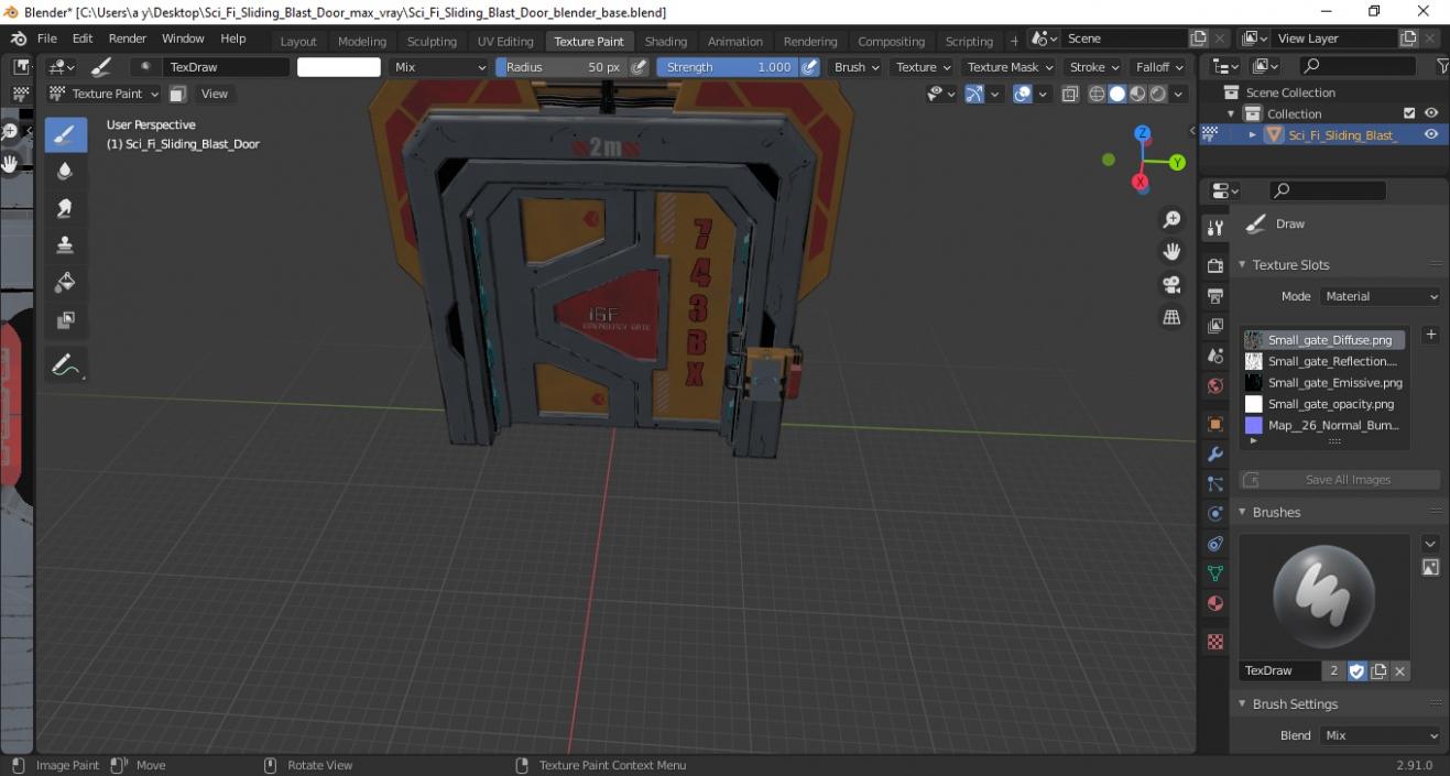 3D model Sci Fi Sliding Blast Door