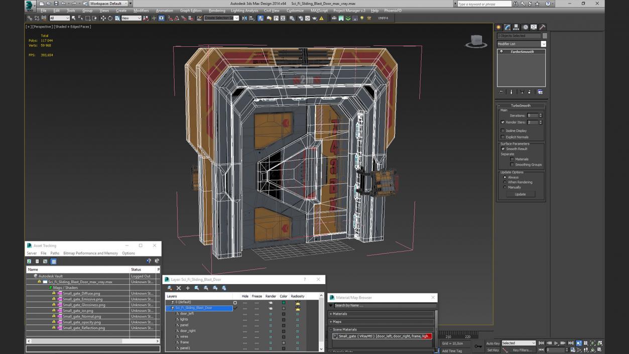 3D model Sci Fi Sliding Blast Door