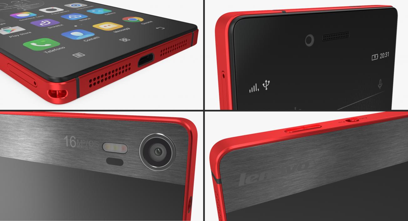 3D Lenovo Cellphones Collection model