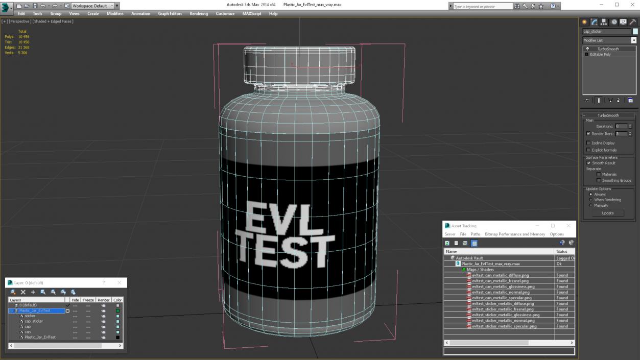 Plastic Jar EvlTest 3D model