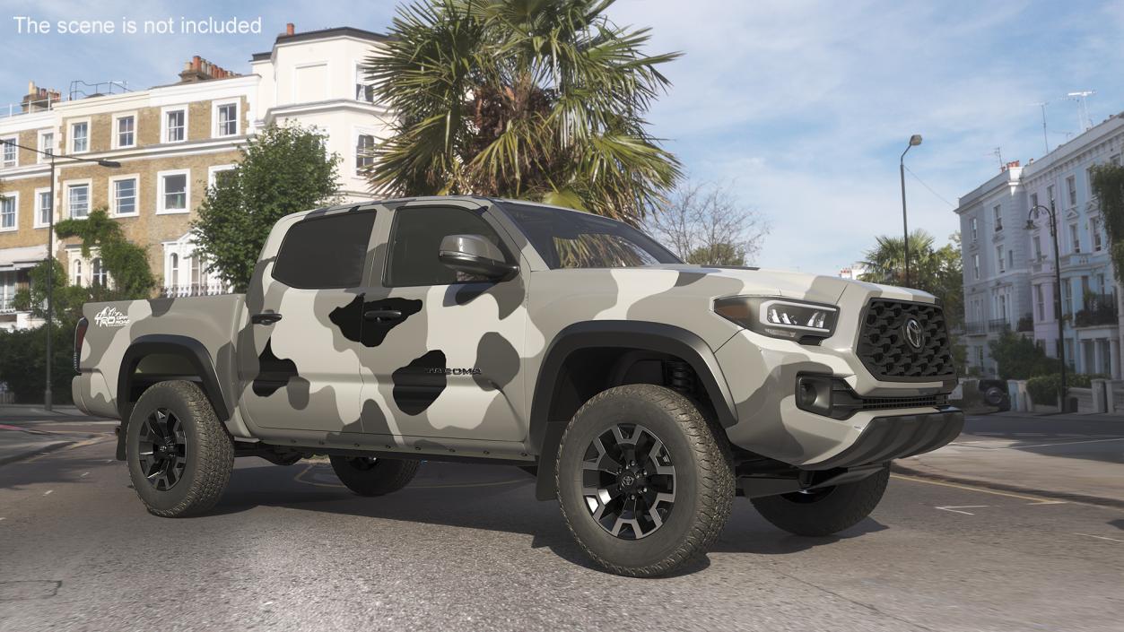 3D Military Camouflage Tent Shelter with Toyota Tacoma Pickup model