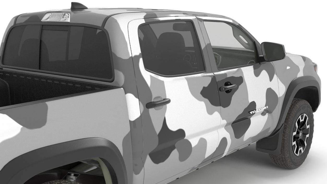 3D Military Camouflage Tent Shelter with Toyota Tacoma Pickup model