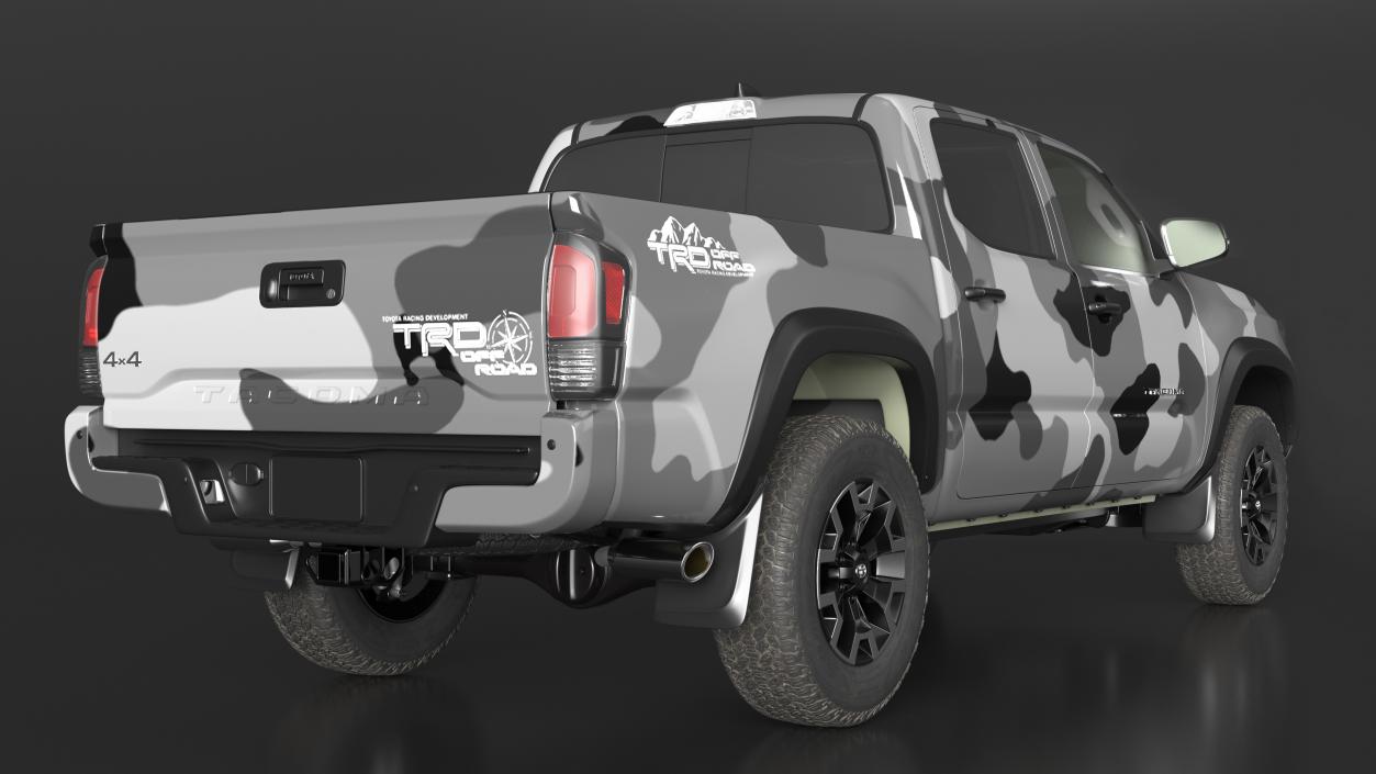 3D Military Camouflage Tent Shelter with Toyota Tacoma Pickup model