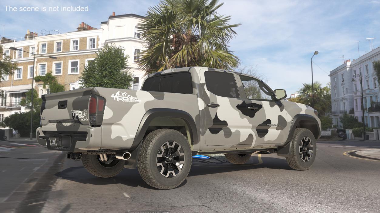 3D Military Camouflage Tent Shelter with Toyota Tacoma Pickup model