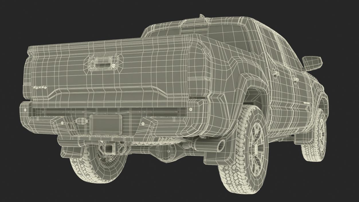 3D Military Camouflage Tent Shelter with Toyota Tacoma Pickup model