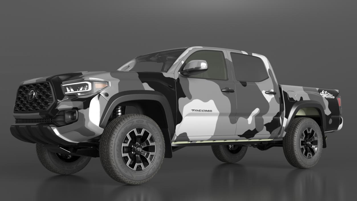 3D Military Camouflage Tent Shelter with Toyota Tacoma Pickup model