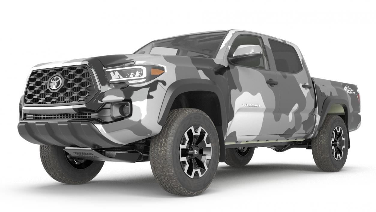 3D Military Camouflage Tent Shelter with Toyota Tacoma Pickup model