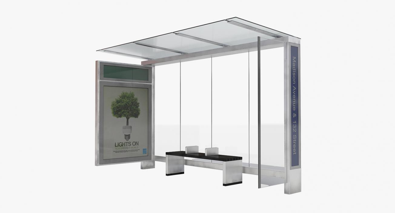 3D model Bus Stops Collection