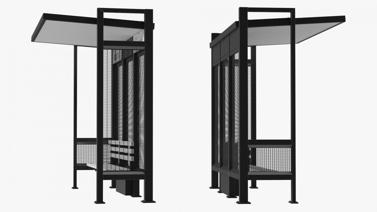 3D model Bus Stops Collection