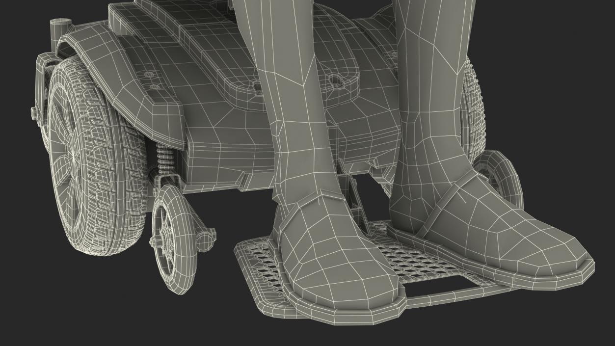 3D Patient with Jazzy Select Wheelchair Rigged model