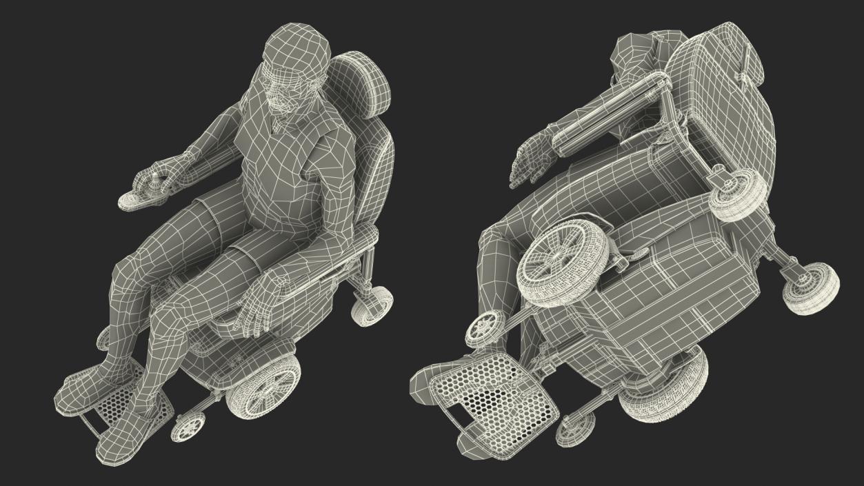 Patient with Jazzy Select Wheelchair Rigged for Modo 3D