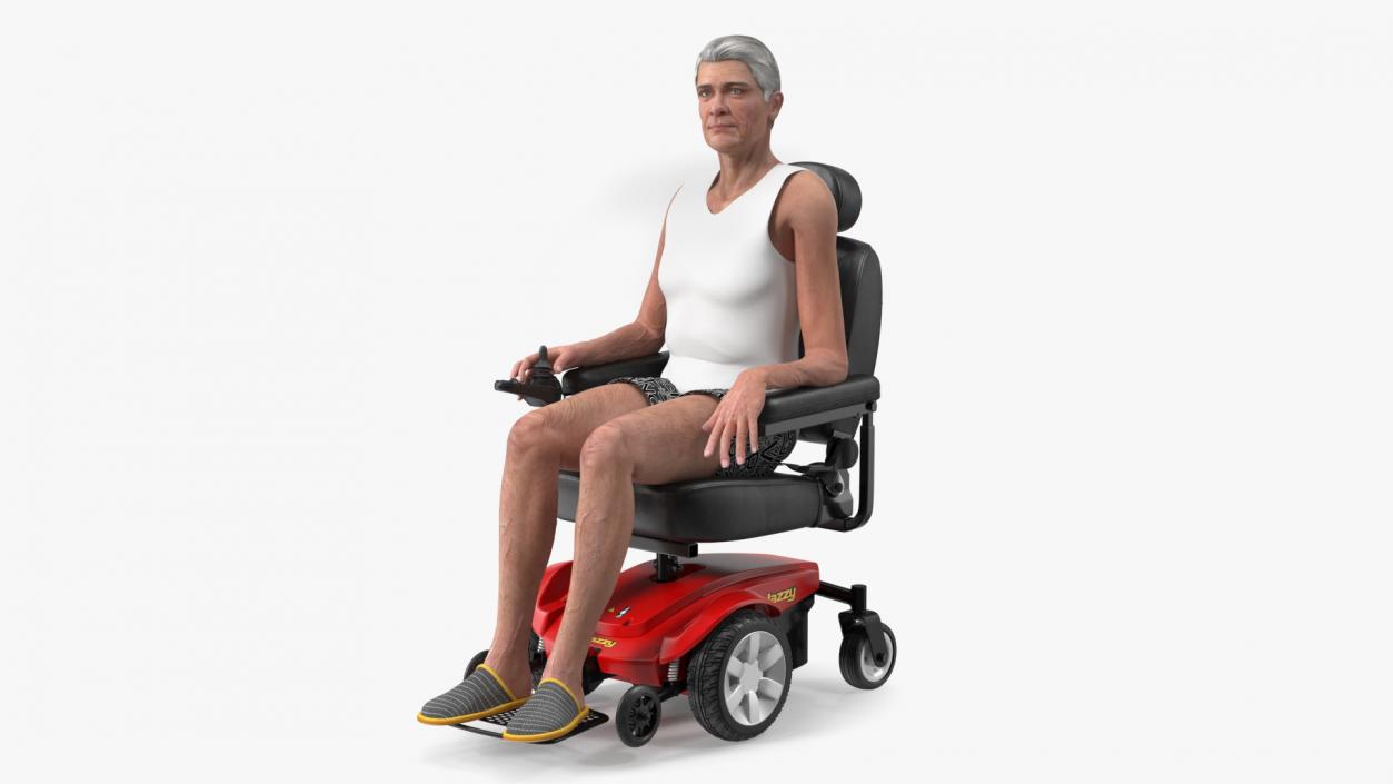 3D Patient with Jazzy Select Wheelchair Rigged model