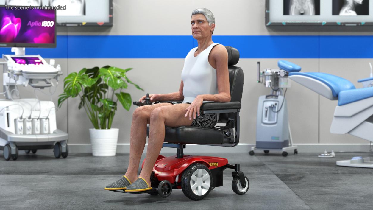 3D Patient with Jazzy Select Wheelchair Rigged model