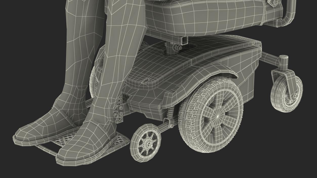 Patient with Jazzy Select Wheelchair Rigged for Modo 3D