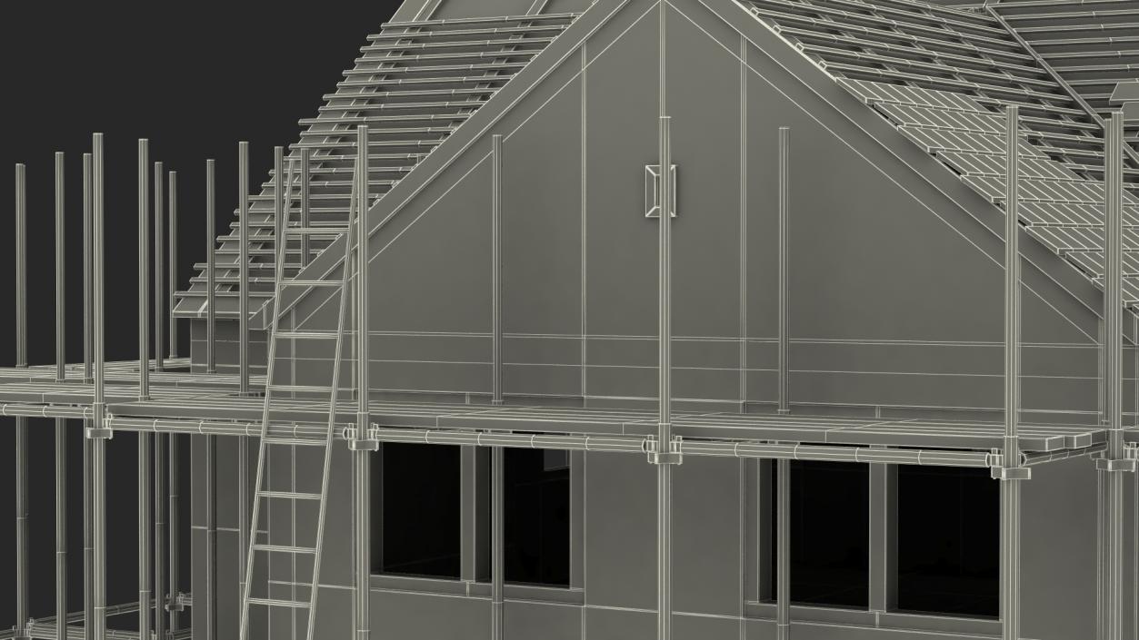 3D Residential House Under Construction