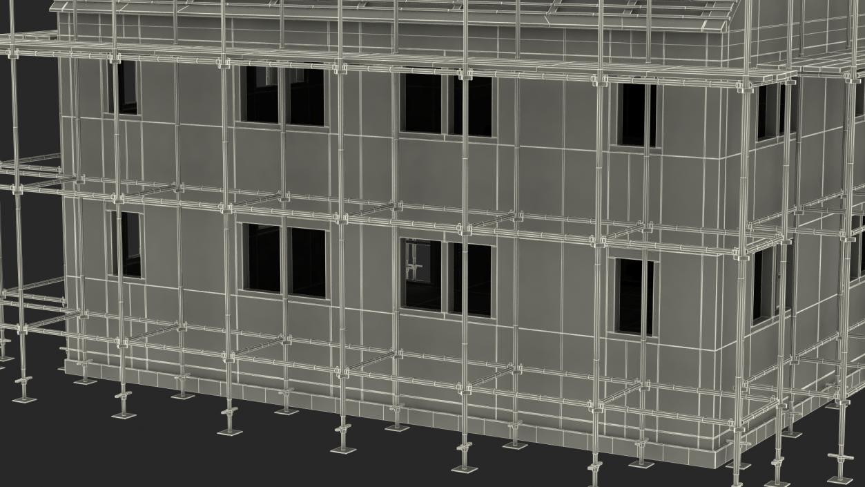 3D Residential House Under Construction