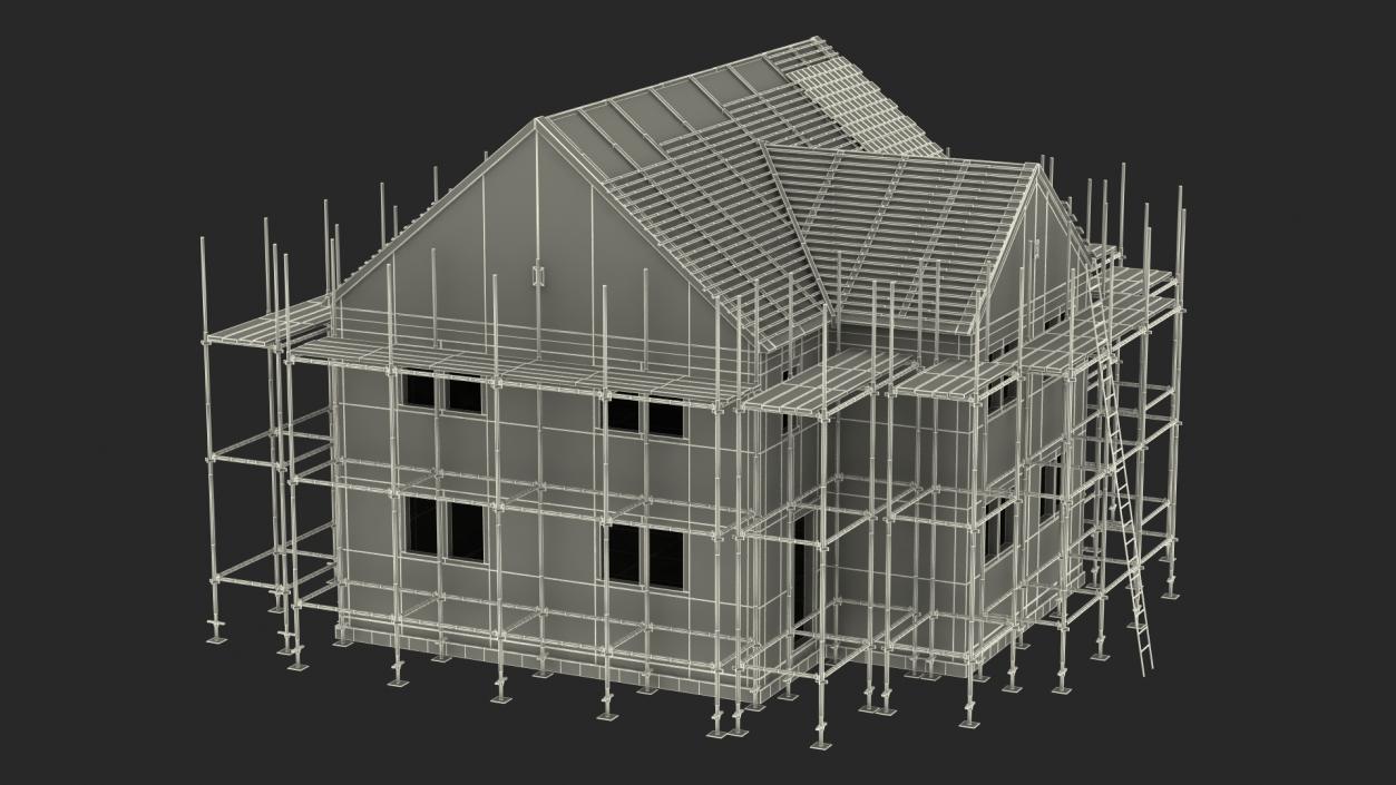 3D Residential House Under Construction