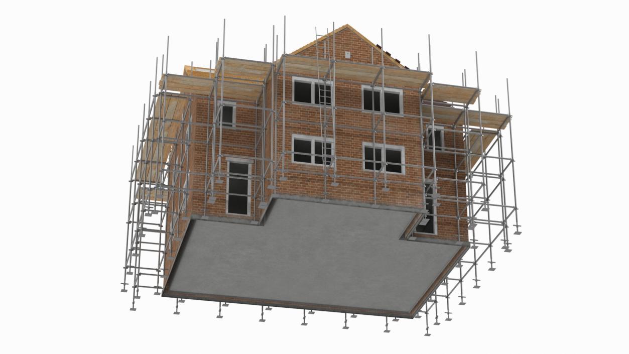 3D Residential House Under Construction