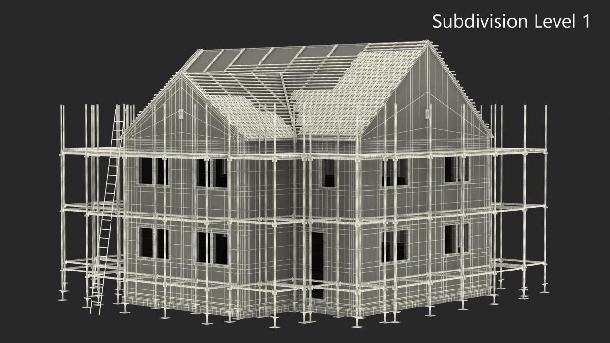 3D Residential House Under Construction