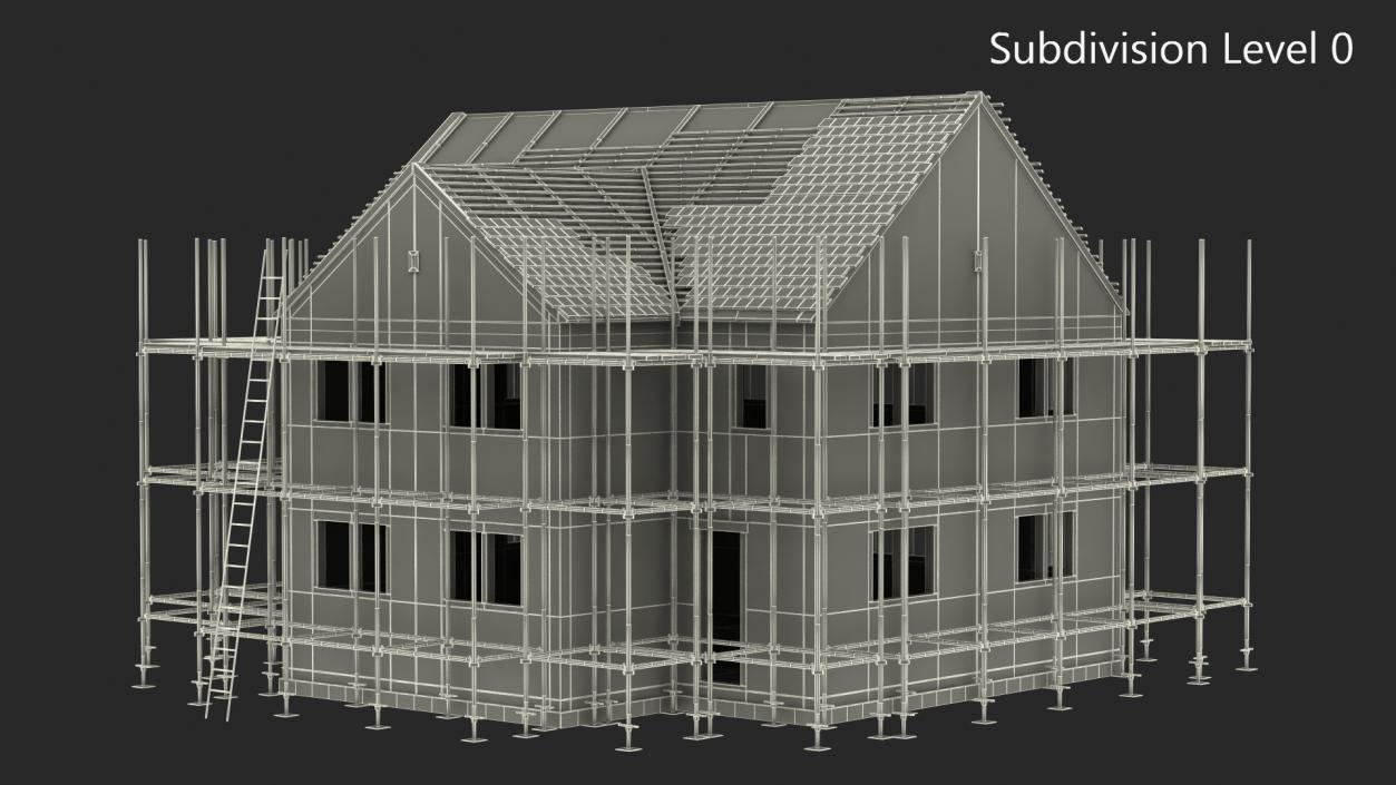 3D Residential House Under Construction