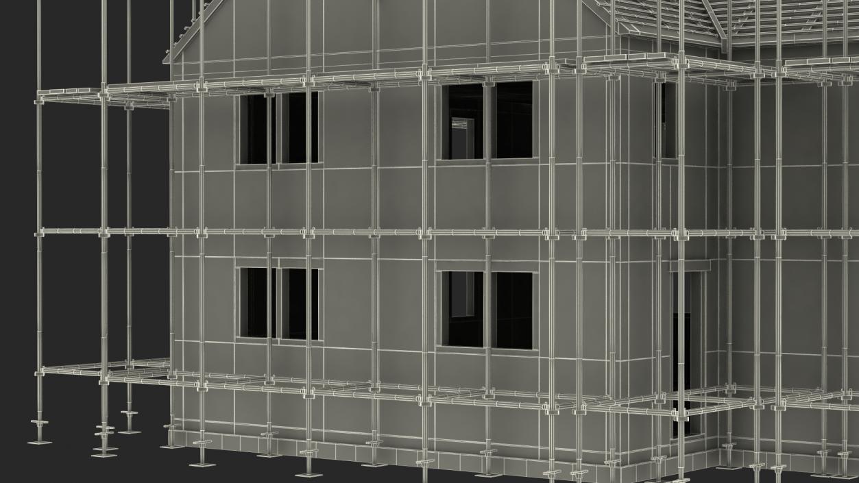 3D Residential House Under Construction