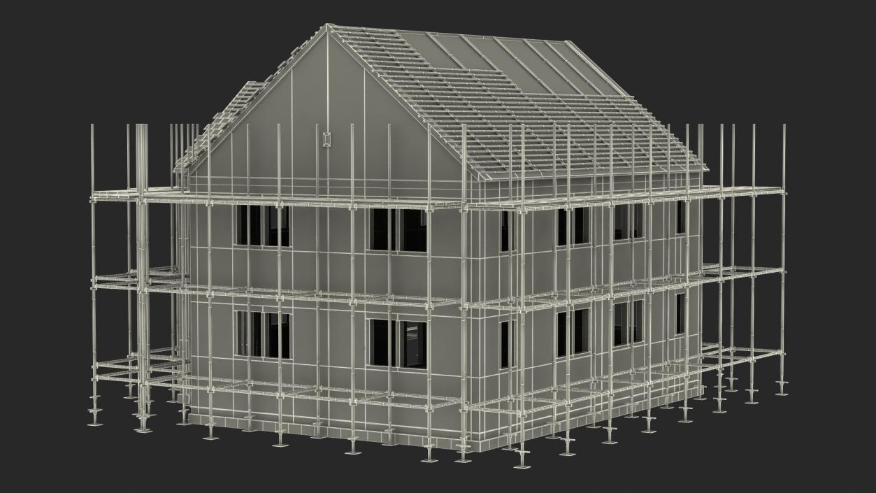 3D Residential House Under Construction