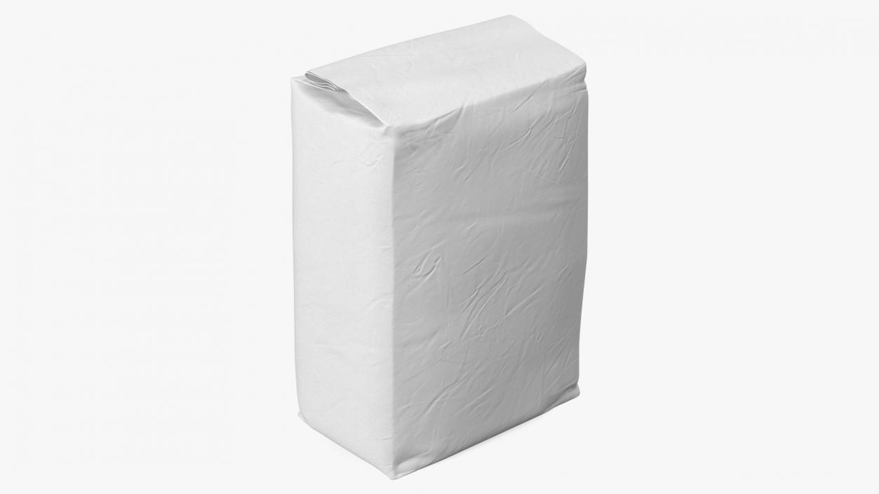 3D model Flour White Paper Bag 5lb