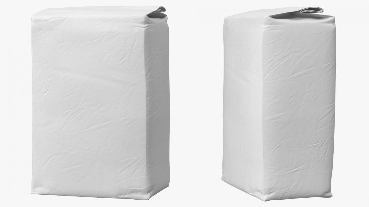 3D model Flour White Paper Bag 5lb