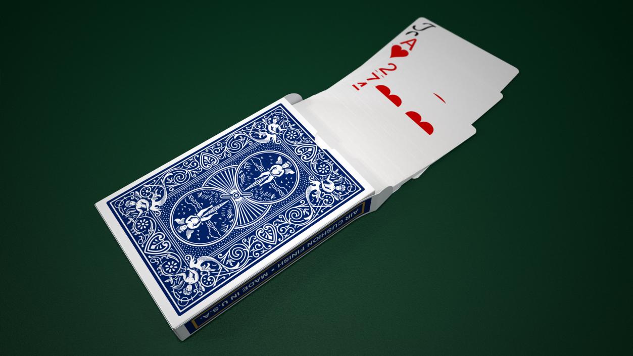 3D Opened Poker Cards Deck model