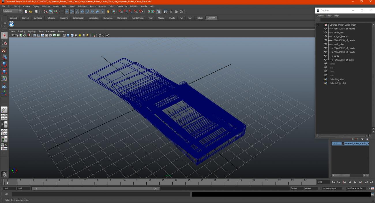 3D Opened Poker Cards Deck model