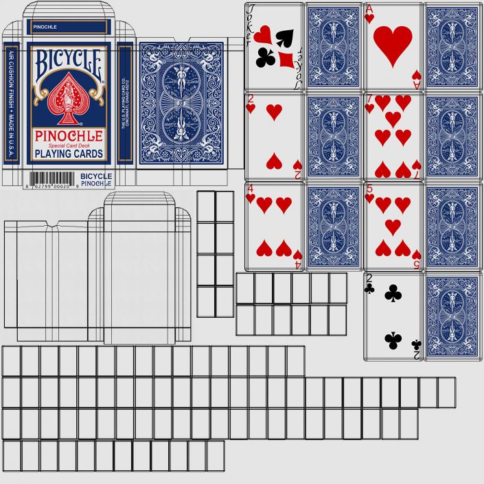 3D Opened Poker Cards Deck model