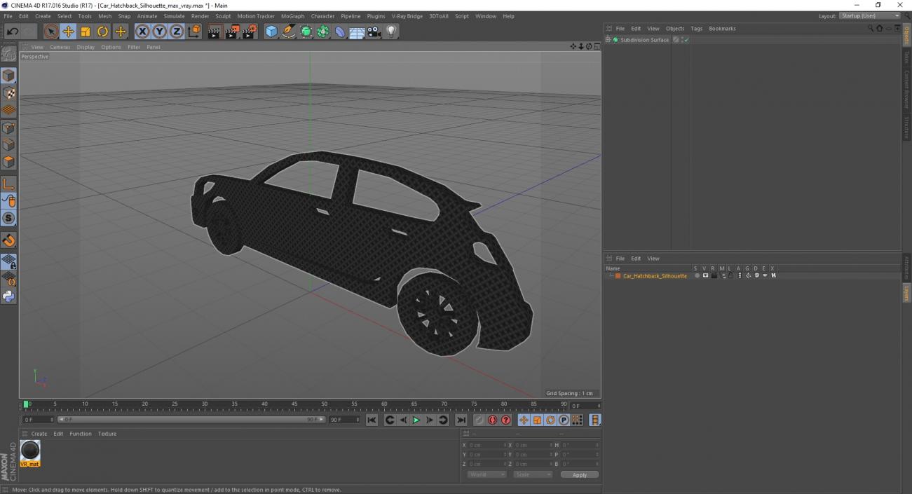 3D Car Hatchback Silhouette 2