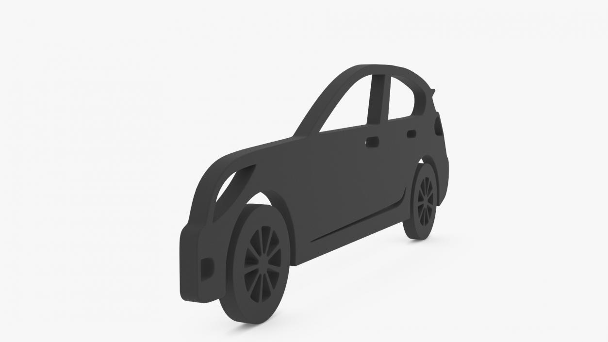 3D Car Hatchback Silhouette 2