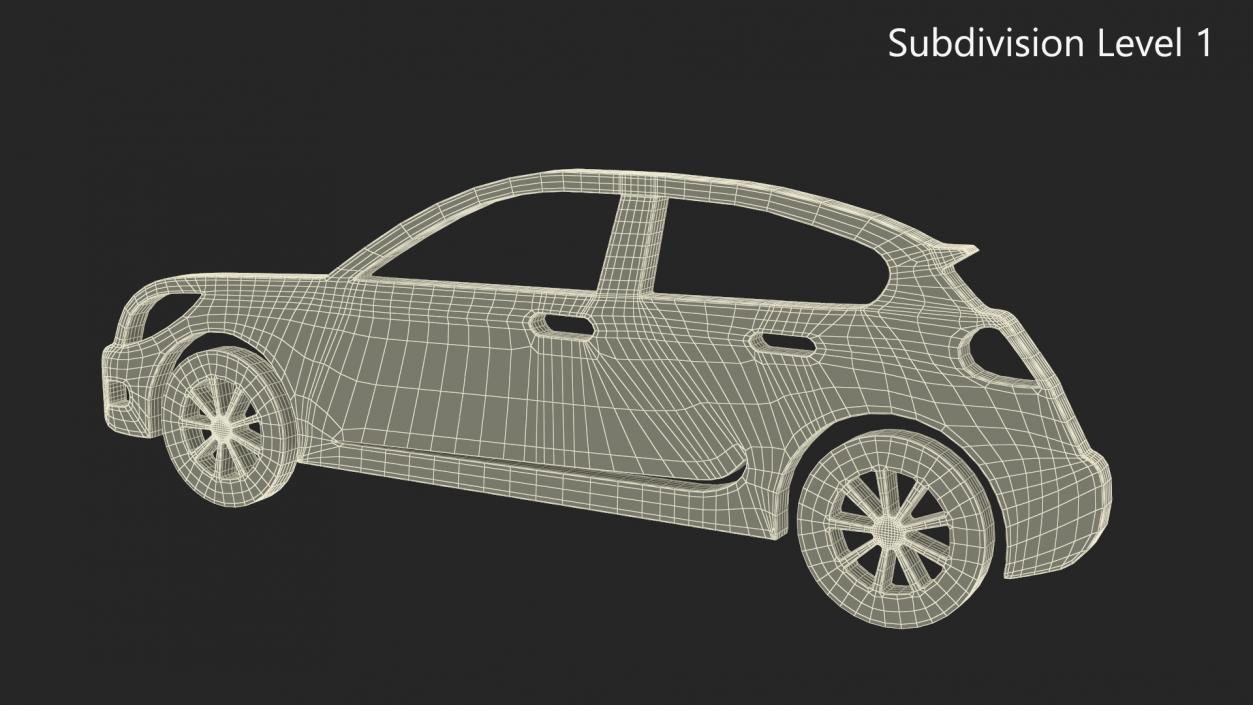 3D Car Hatchback Silhouette 2