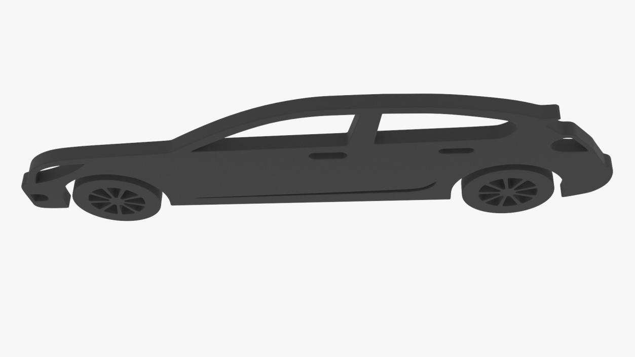 3D Car Hatchback Silhouette 2