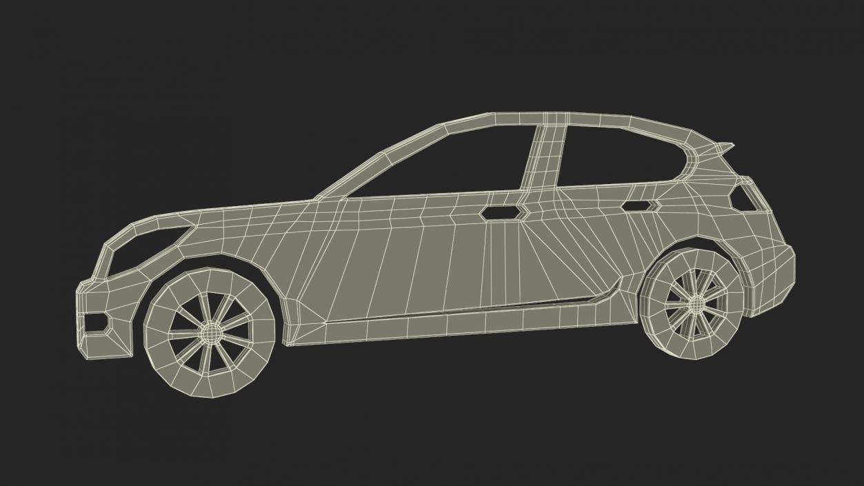 3D Car Hatchback Silhouette 2