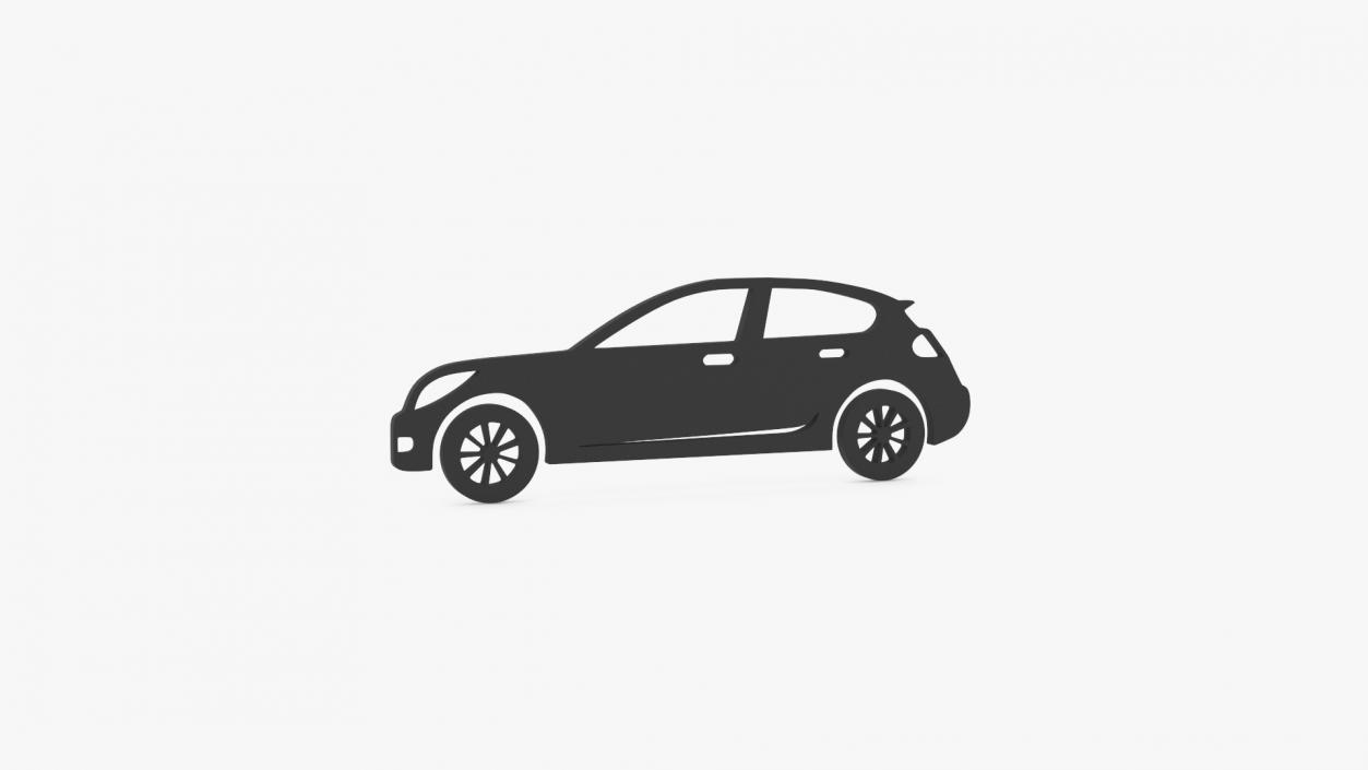 3D Car Hatchback Silhouette 2