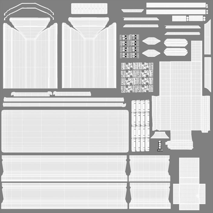 Opened White Funeral Casket 3D