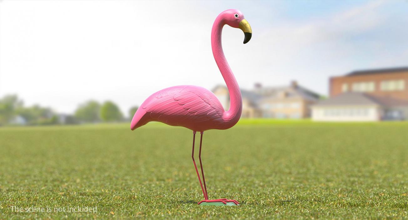 Pink Flamingo Yard Lawn Ornament 3D