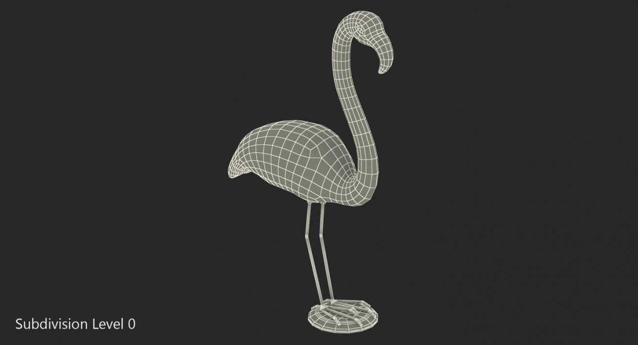 Pink Flamingo Yard Lawn Ornament 3D