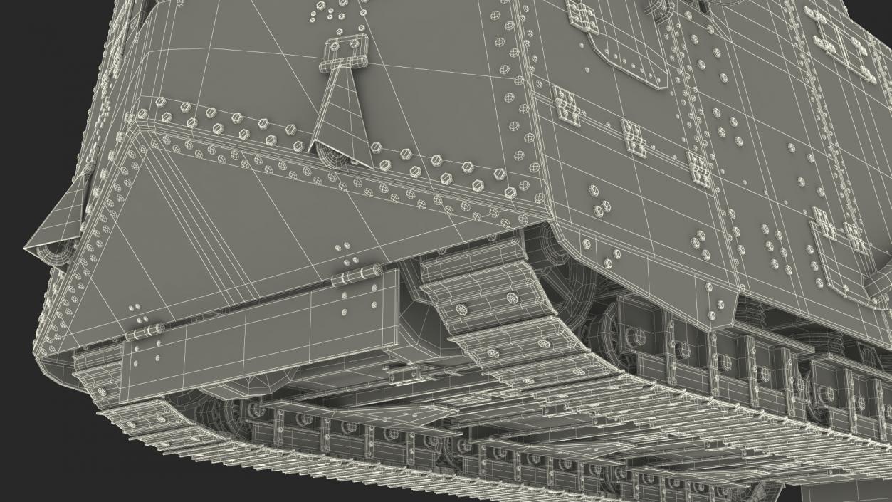 3D Sturmpanzerwagen A7V Deutscher WW1 Panzer