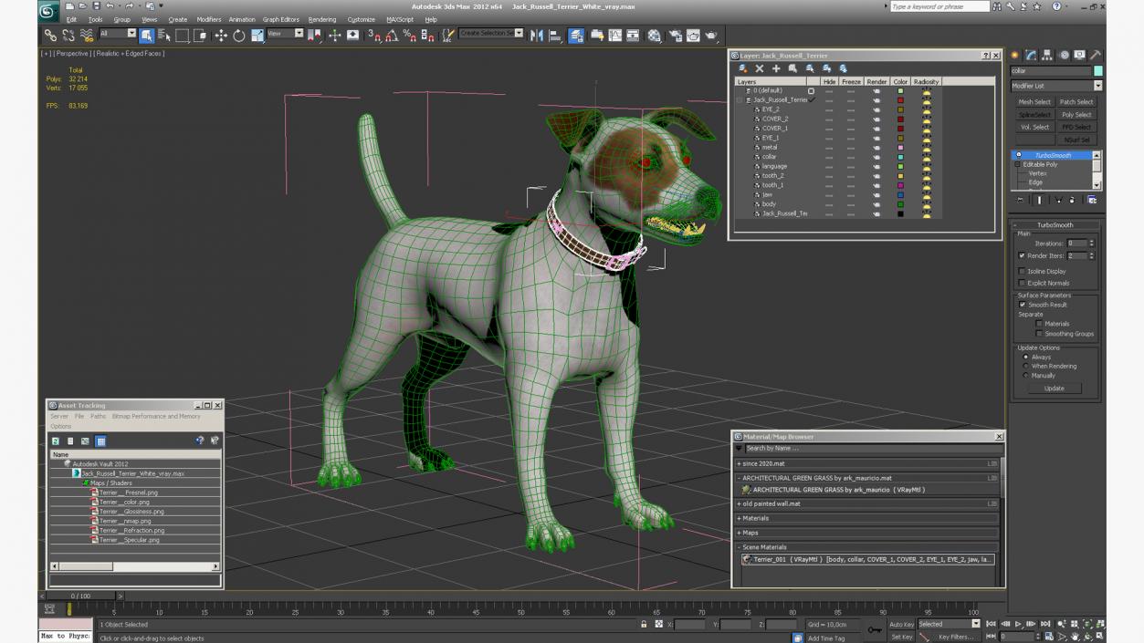 3D Jack Russell Terrier White