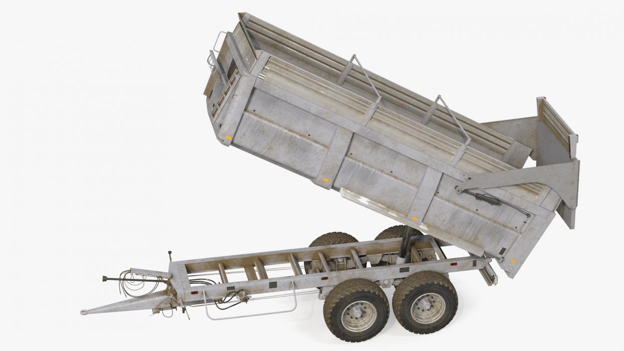 3D Agricultural Trailer Dirty Rigged model